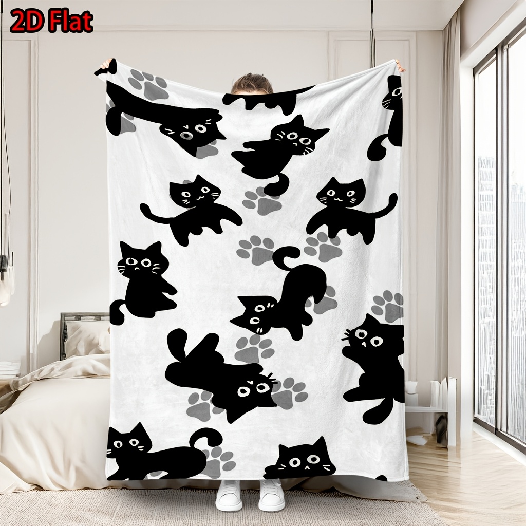 Baby Nursery Ideas Girl - Uroczy koc z nadrukiem kota, przytulny