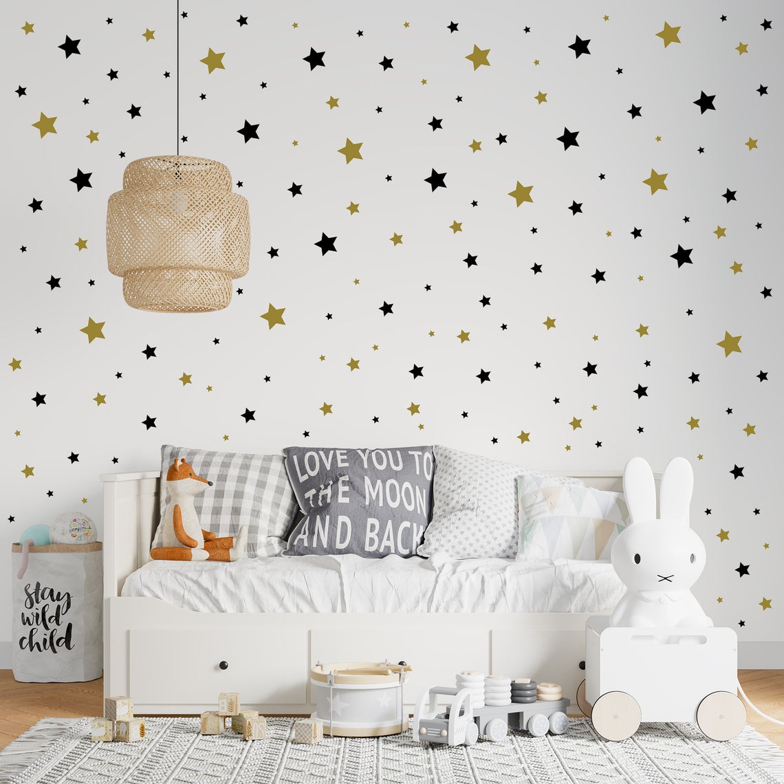 Baby Nursery Ideas - Cartoon 65Pcs Star Wall Sticker Baby