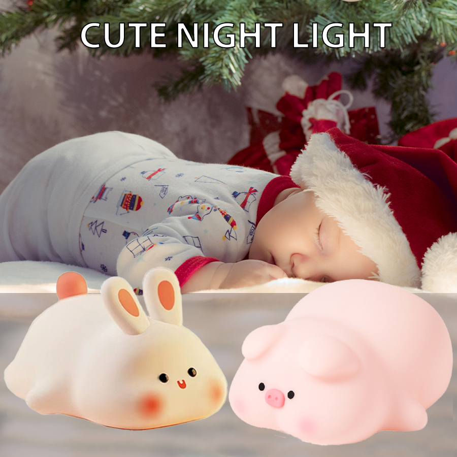 Baby Nursery Table Lamp - Piggy Bunny lampka nocna lampa stołowa