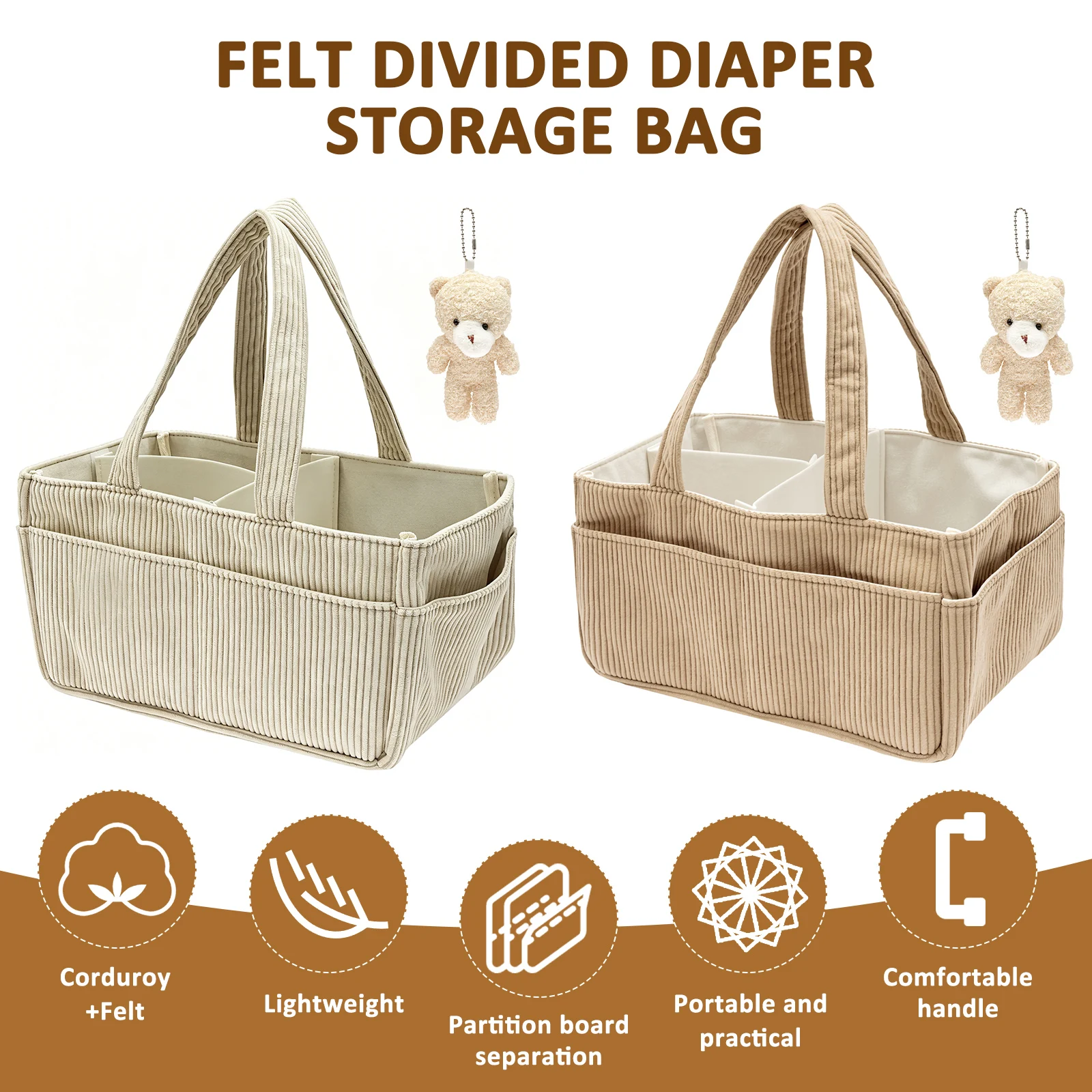 Diaper Caddy Organizer - Przenośna torba podróżna dla mam, składany