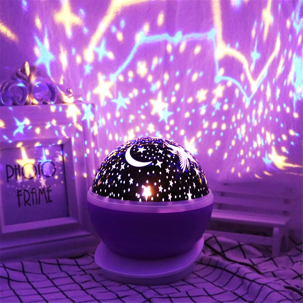 Baby Nursery Table Lamp - Projektor nocny z efektem gwiazd, lampka