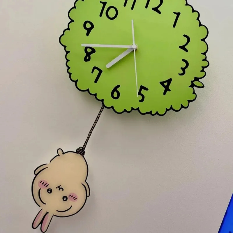 Baby Nursery Hanging Decor - Uroczy zegar ścienny Chiikawa w kształcie
