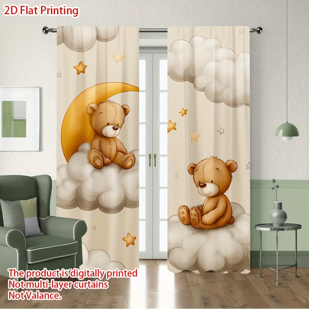 Blackout Curtain Nursery - Zasłony z motywem kreskówkowego misia, urocze