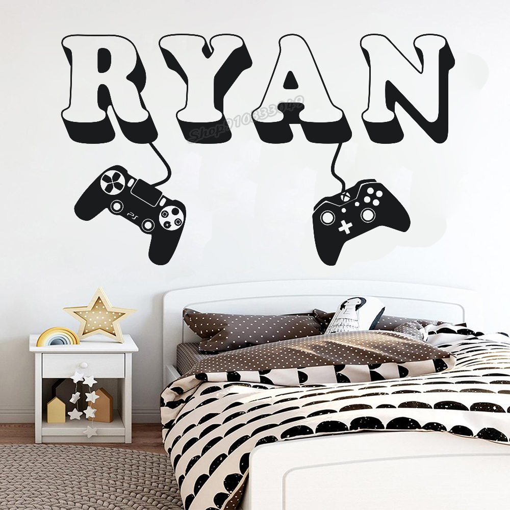 Baby Name Wall Art - Naklejka ścienna dla graczy Nazwa niestandardowa