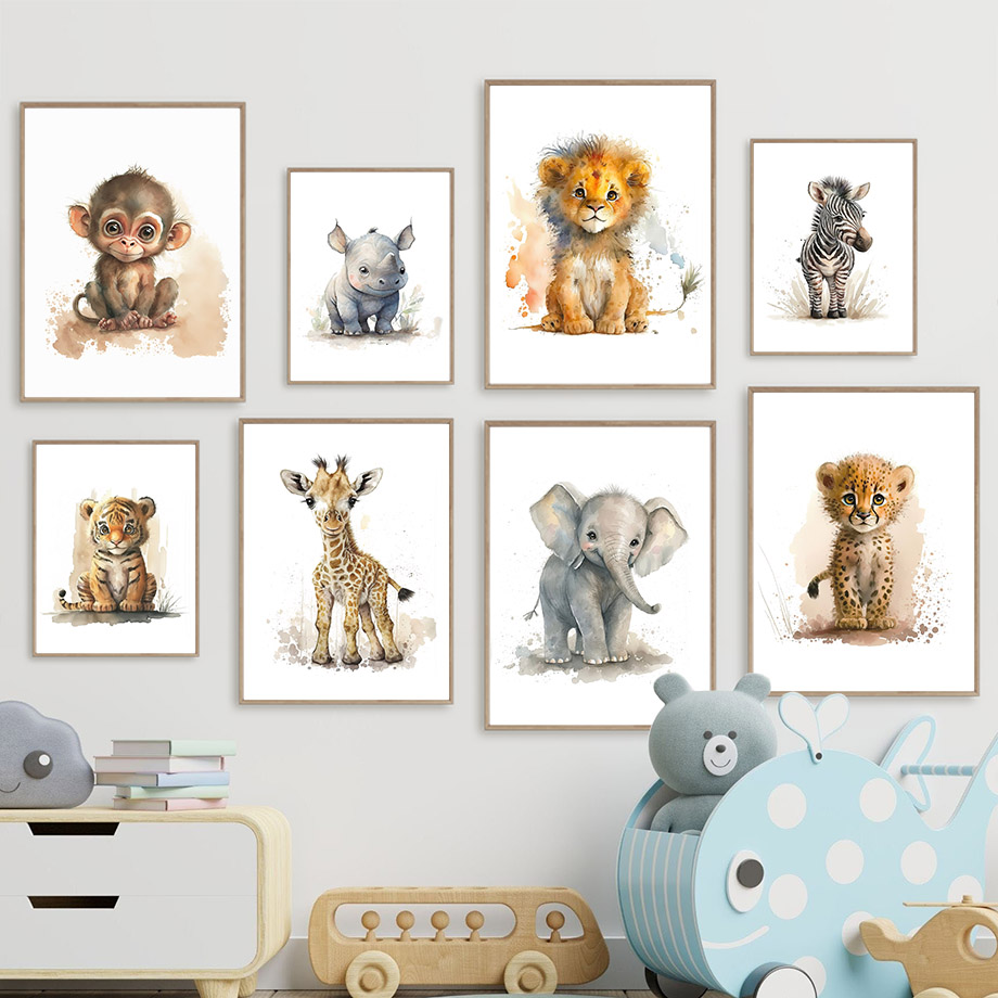Baby Nursery Giraffe - Zwierzęta z przedszkola: Lew, Żyrafa, Nosorożec,