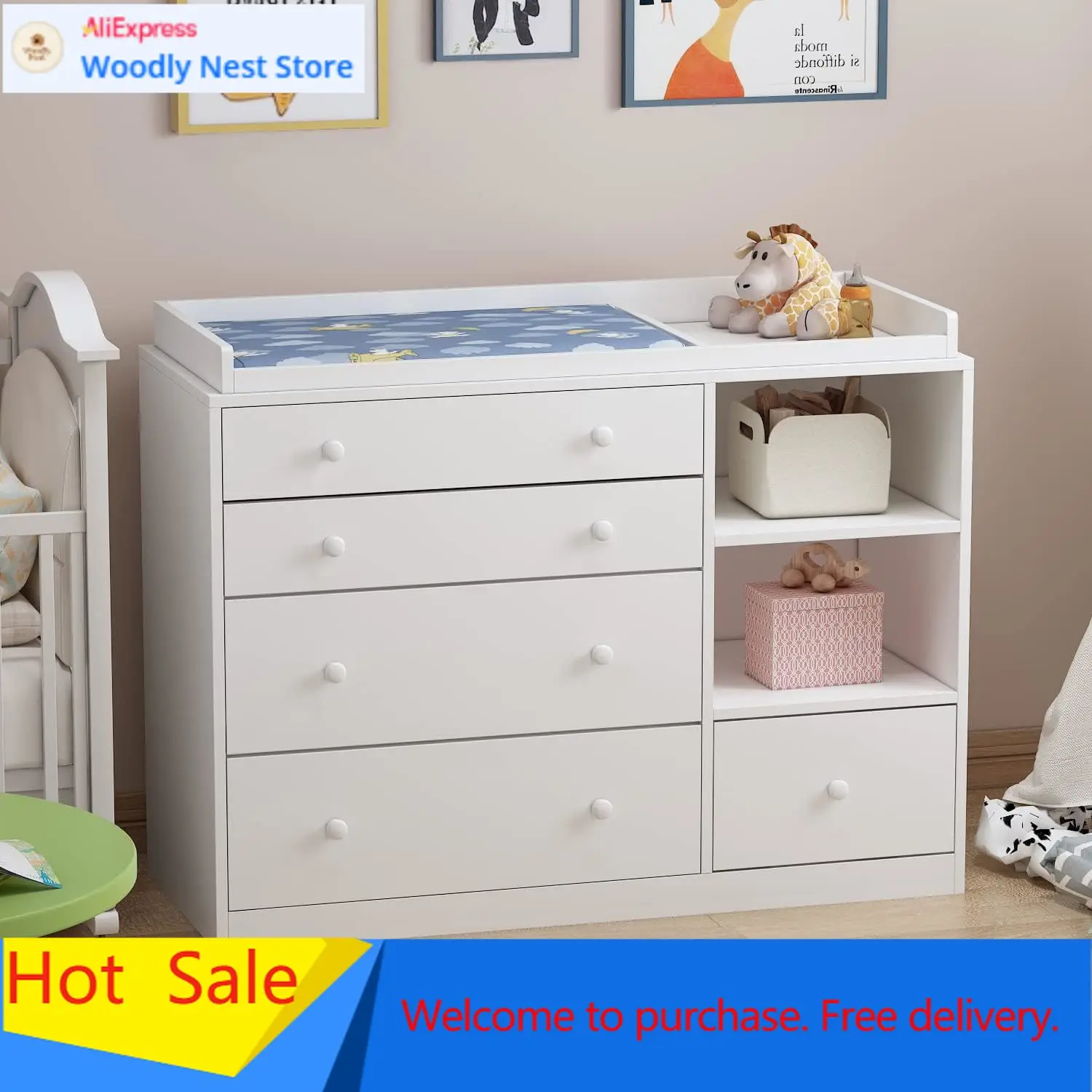 Komoda do pokoju dziecięcego,  – Baby Nursery Chest Of Drawers recenzja i cena