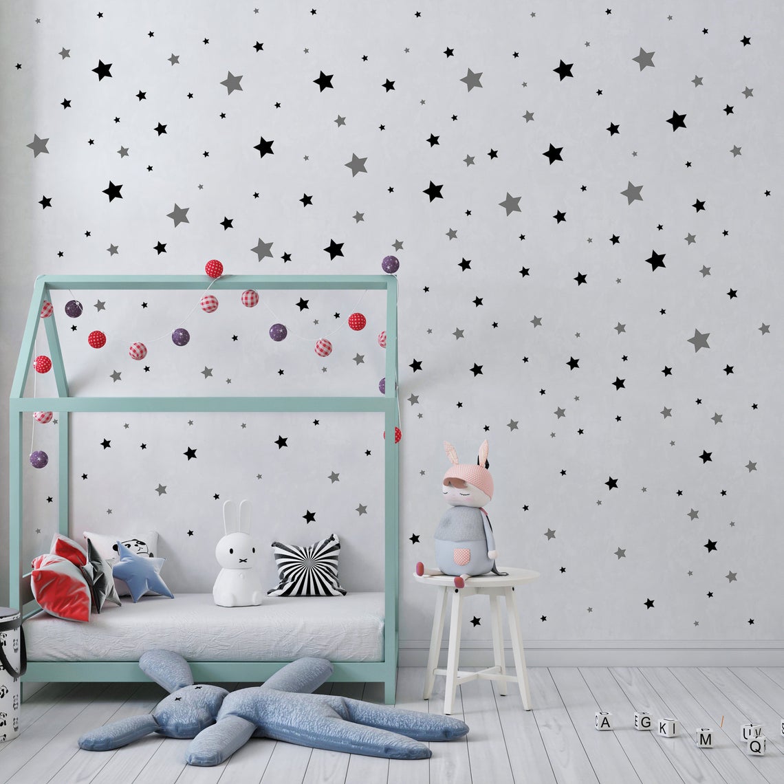 Cartoon 65Pcs Star Wall Sticke – Baby Nursery Ideas recenzja i cena
