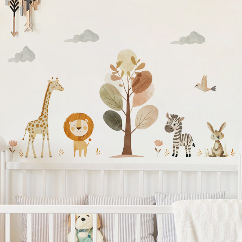 Cartoon Cute Lion Giraffe Zebr – Baby Nursery Giraffe recenzja i cena