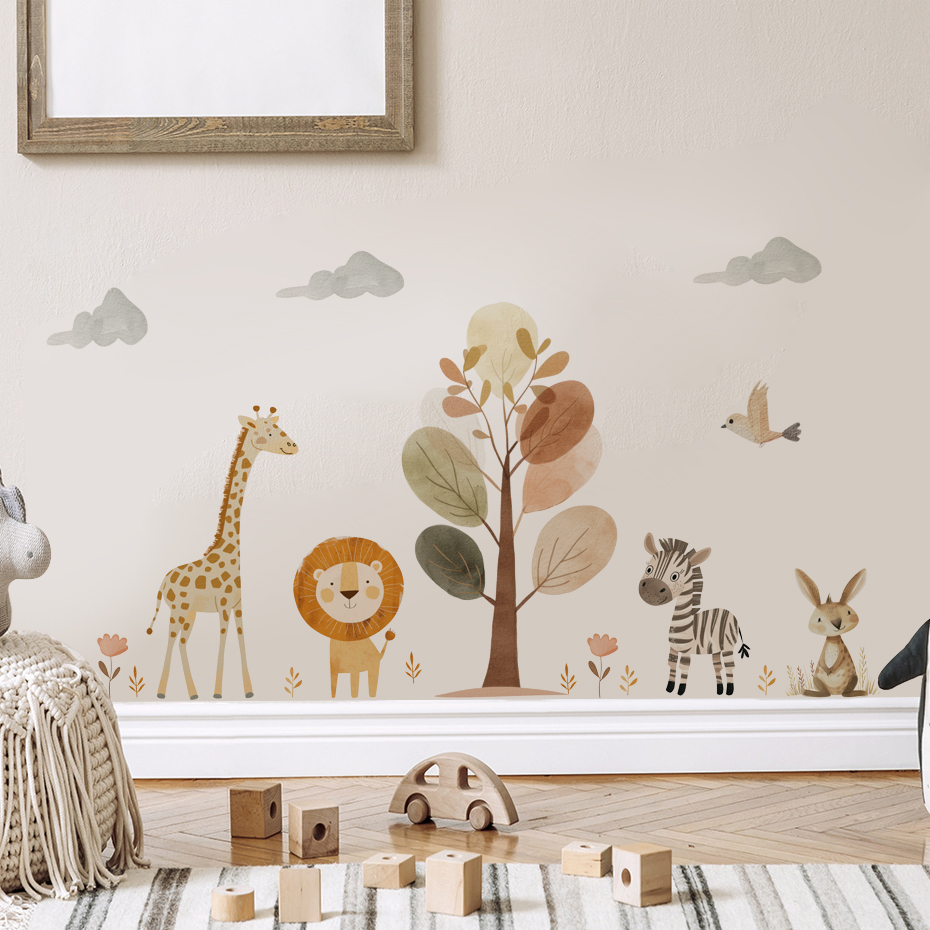 Cartoon Cute Lion Giraffe Zebr – Baby Nursery Giraffe recenzja i cena
