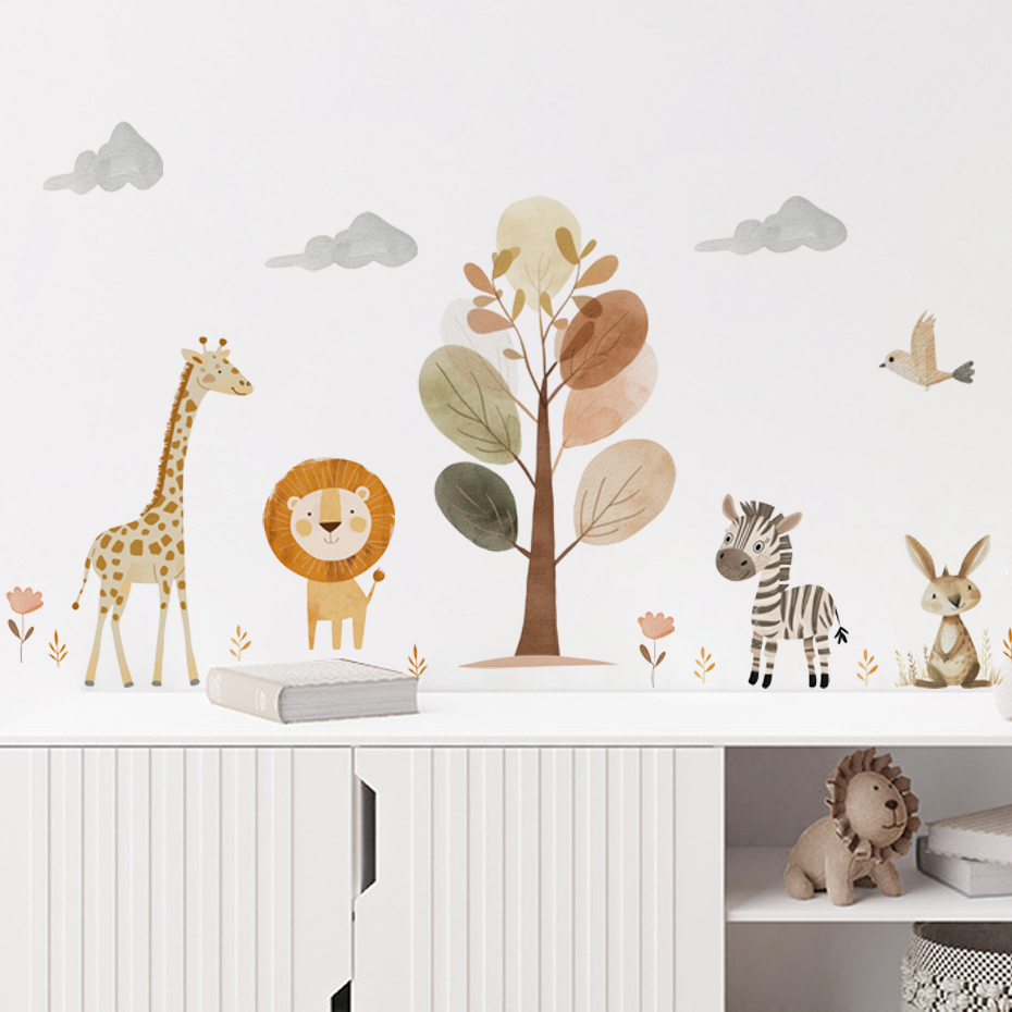 Cartoon Cute Lion Giraffe Zebr – Baby Nursery Giraffe recenzja i cena