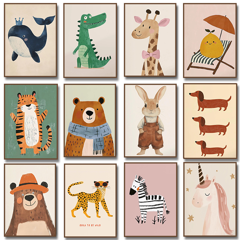 Uroczy Plakat z Ilustracjami Z – Baby Nursery Giraffe recenzja i cena