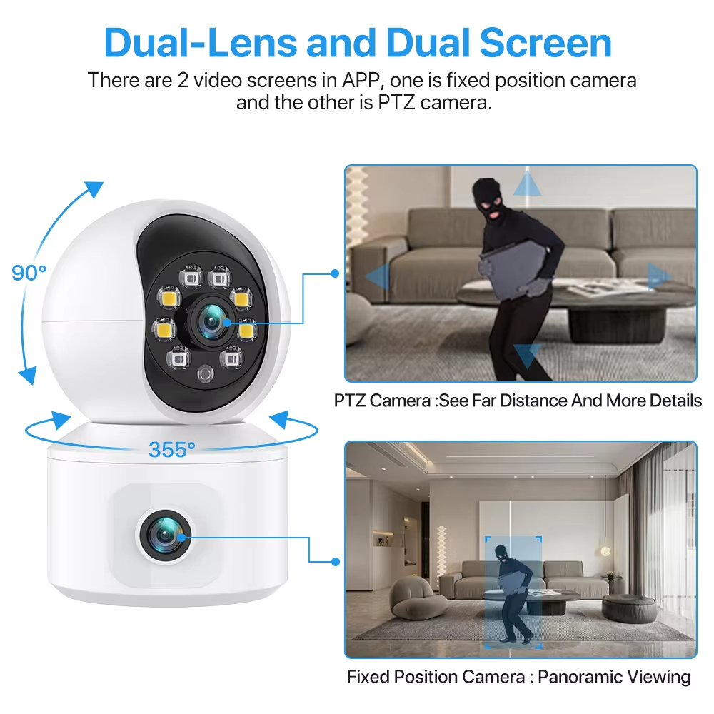 Kamera IP WiFi ICSEE 6MP z pod – Baby Monitor Split Screen recenzja i cena