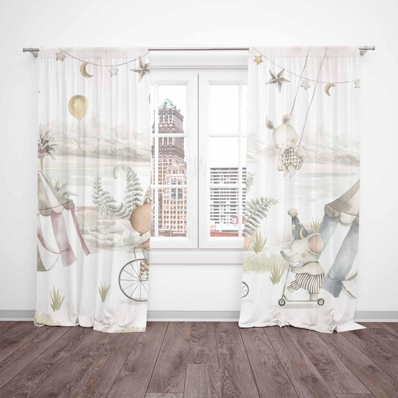 Zasłony ze zwierzętami cyrkowy – Blackout Curtain Nursery recenzja i cena