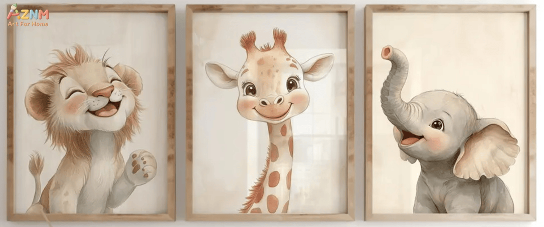 [2D Płaski] 1/3 szt. Plakat na – Baby Nursery Giraffe recenzja i cena