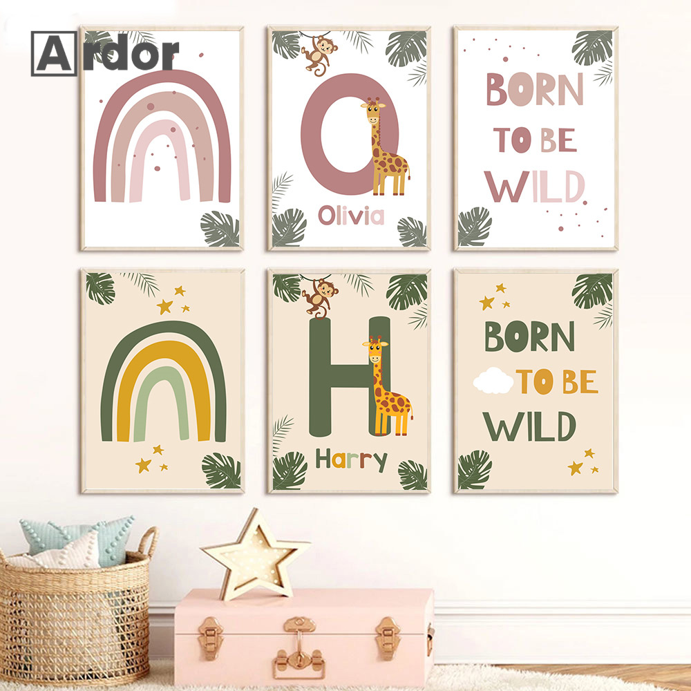 Plakaty ze zwierzętami z nordy – Baby Name Wall Art recenzja i cena