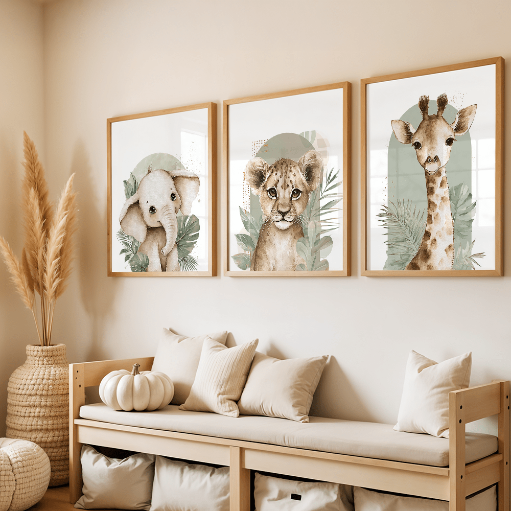 3 szt./zestaw Retro Obraz na P – Baby Nursery Giraffe recenzja i cena