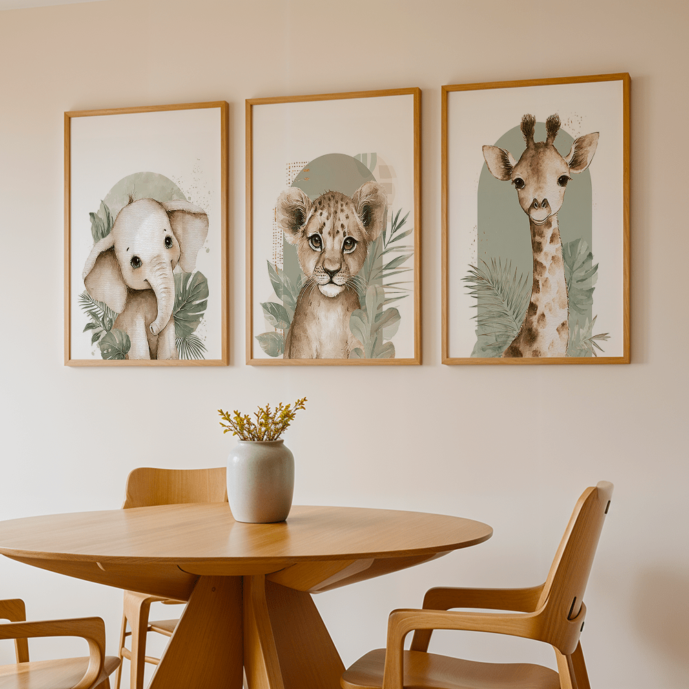 3 szt./zestaw Retro Obraz na P – Baby Nursery Giraffe recenzja i cena