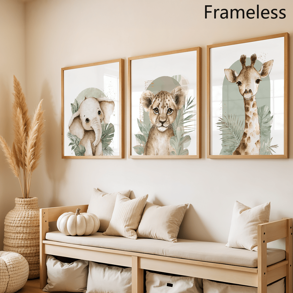 Zestaw 3 plakatów ze zwierzęta – Baby Nursery Giraffe recenzja i cena