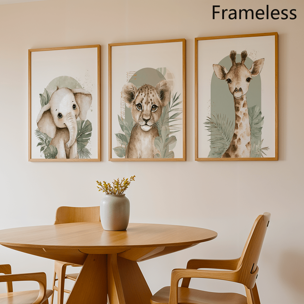 Zestaw 3 plakatów ze zwierzęta – Baby Nursery Giraffe recenzja i cena