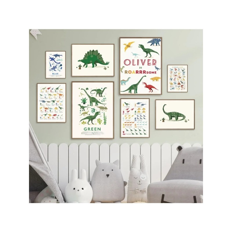 Dinozaury Cyfry Edukacyjne ABC – Baby Name Wall Art recenzja i cena