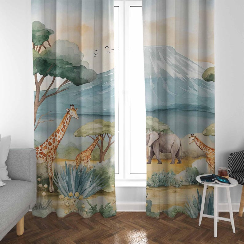 Zasłony Safari Zwierzęta Dziec – Blackout Curtain Nursery recenzja i cena