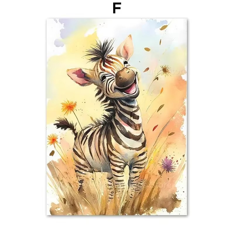 Akwarelowe Lwy Żyrafy Tygrysy  – Baby Nursery Giraffe recenzja i cena