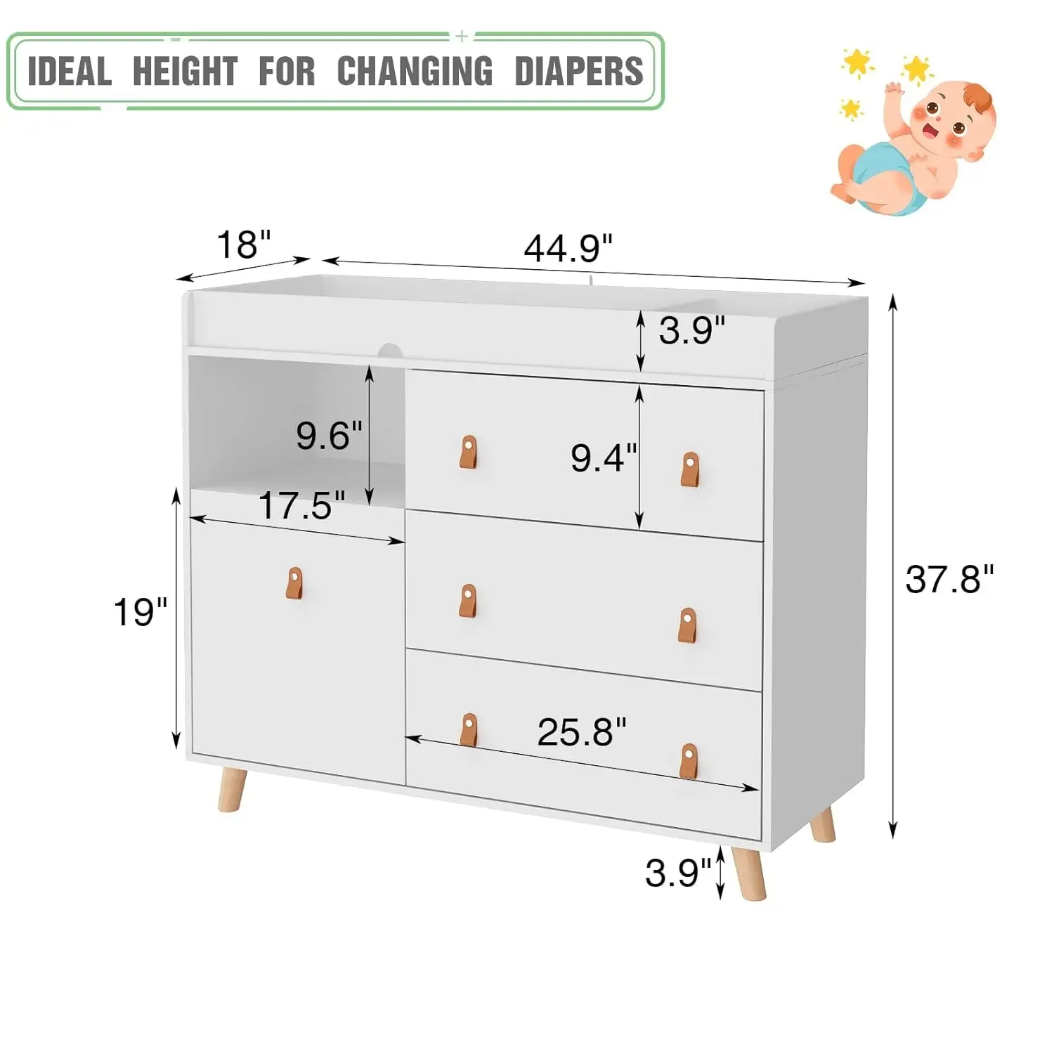 Komoda dla niemowląt z przewij – Baby Nursery Chest Of Drawers recenzja i cena