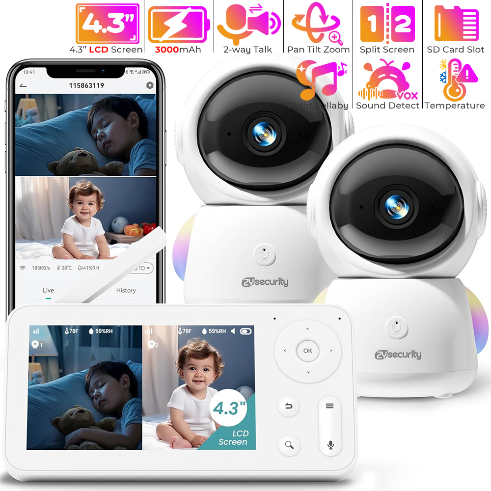 Niania 2K z 2 kamerami i audio – Baby Monitor Split Screen recenzja i cena