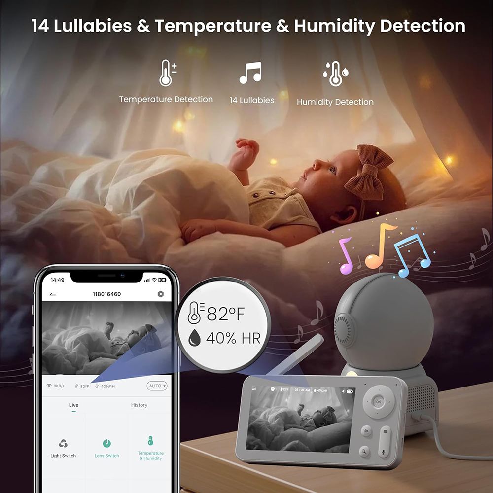 Niania 2K z 2 kamerami i audio – Baby Monitor Split Screen recenzja i cena