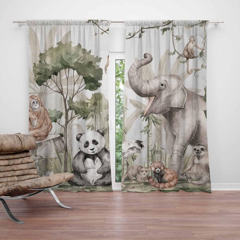 Zasłony Safari Zwierzęta Zasło – Blackout Curtain Nursery recenzja i cena