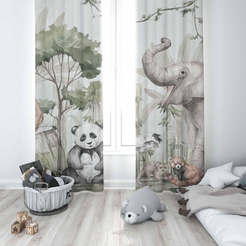 Zasłony Safari Zwierzęta Zasło – Blackout Curtain Nursery recenzja i cena