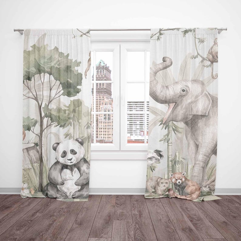 Zasłony Safari Zwierzęta Zasło – Blackout Curtain Nursery recenzja i cena