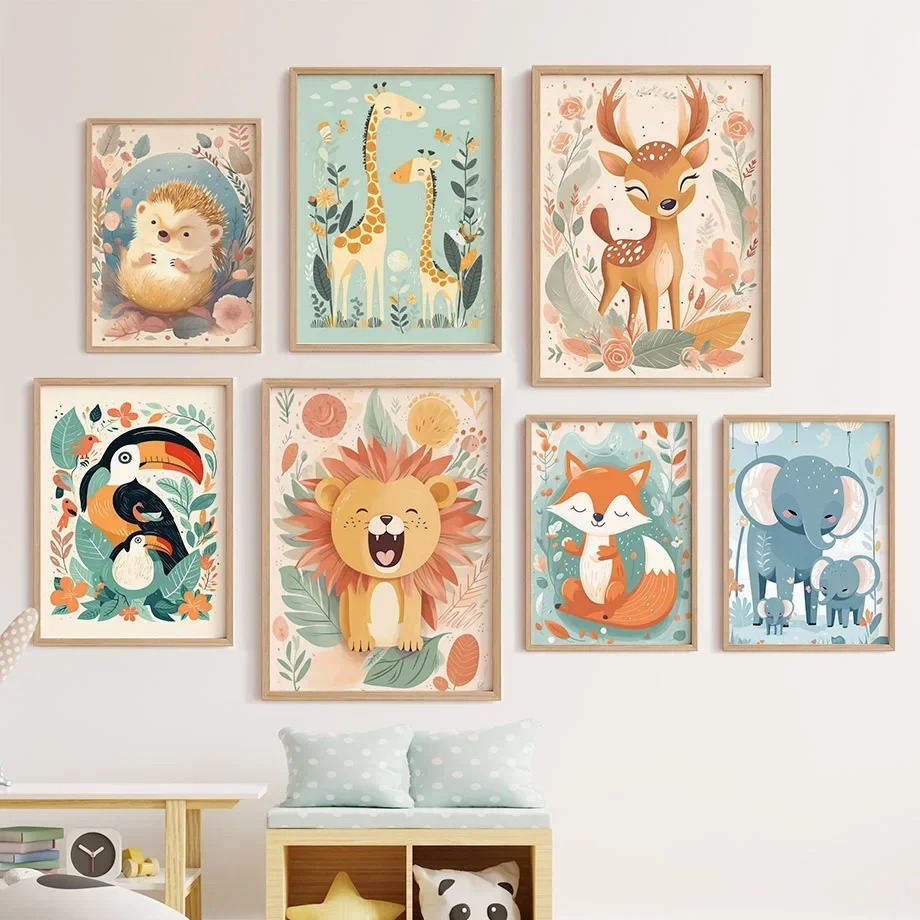 Obraz na płótnie do pokoju dzi – Baby Nursery Giraffe recenzja i cena